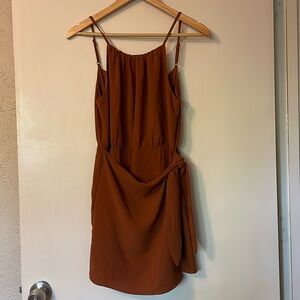 Burnt Orange Gameday Faux Wrap Romper